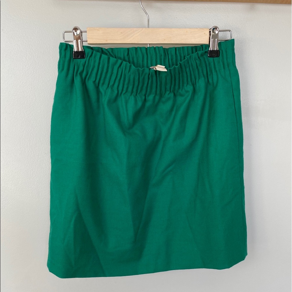 J Crew Green side walk skirt size 2